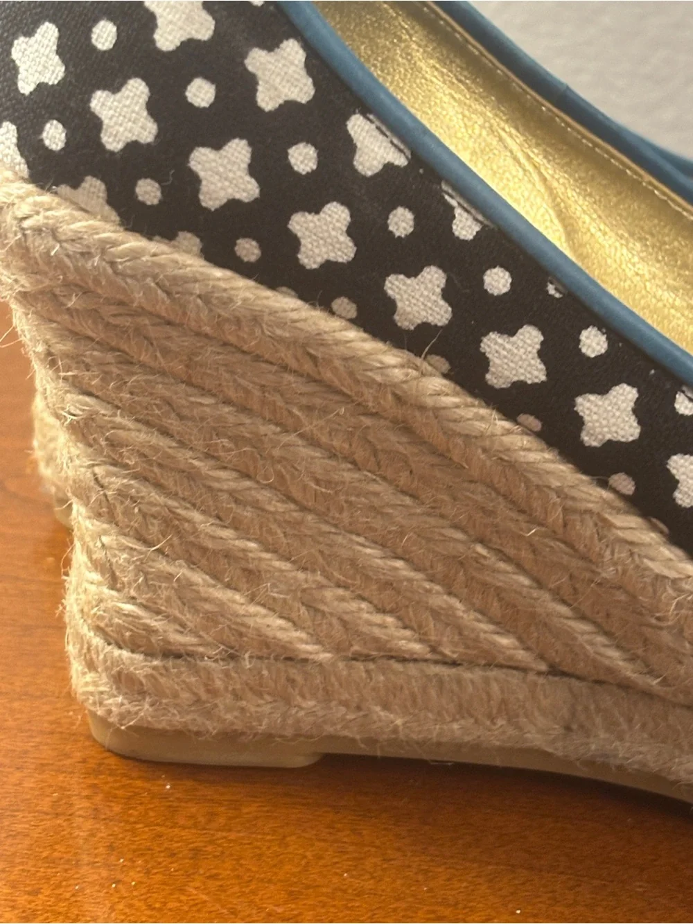 J.Crew Made in Italy Navy Clover Wedge Espadrilles